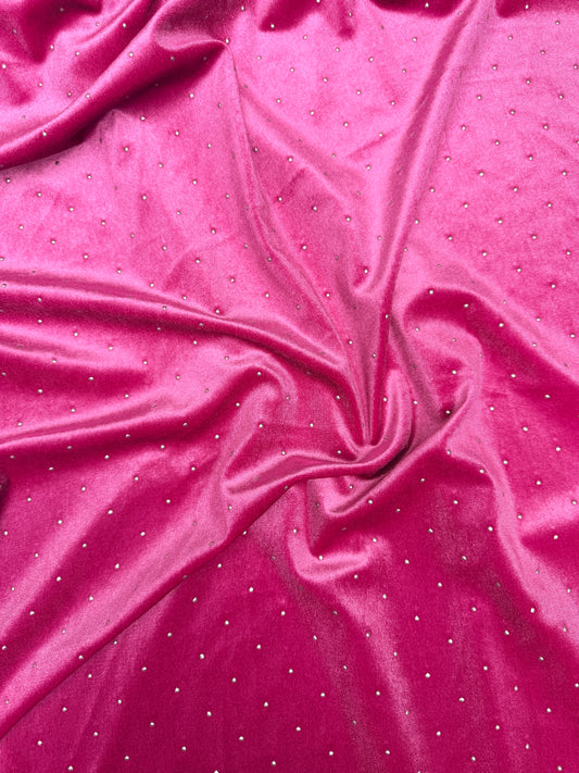 Terciopelo tachas fucsia