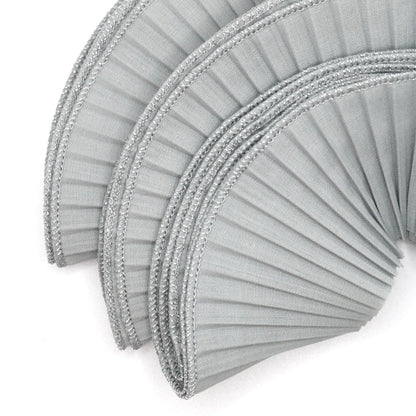 Tira plisada gris borde plateado