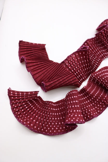 Plisado Polka burdeo