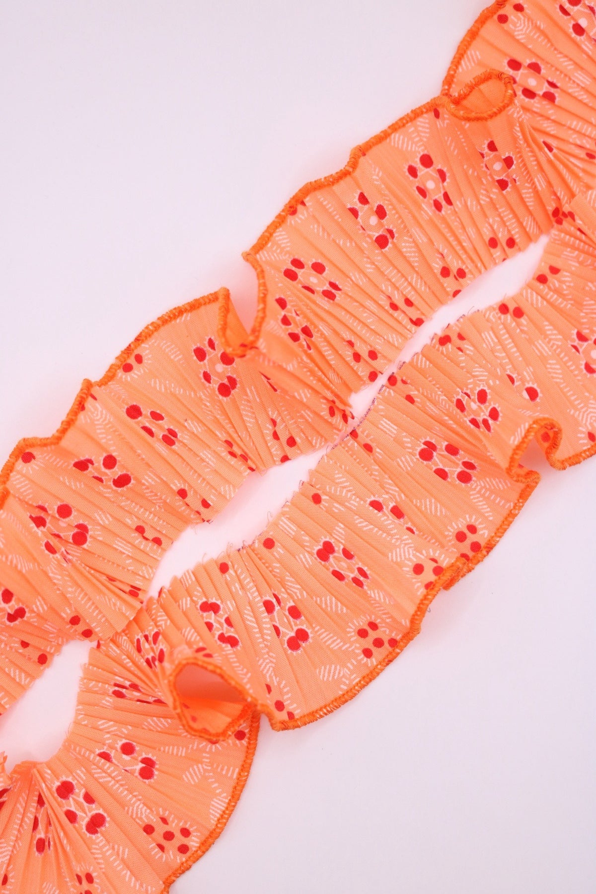 Plisado tira popelina Salmón floral