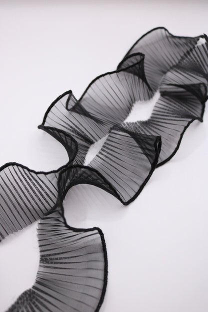 Plisado tira organza BLACK