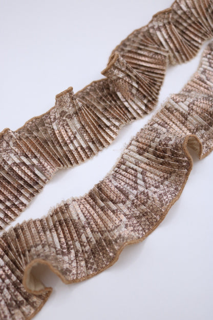 Tira plisada Snake Beige