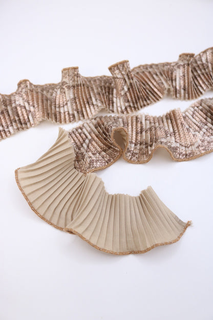 Tira plisada Snake Beige