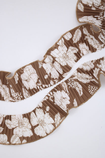 Tira plisada camel floral